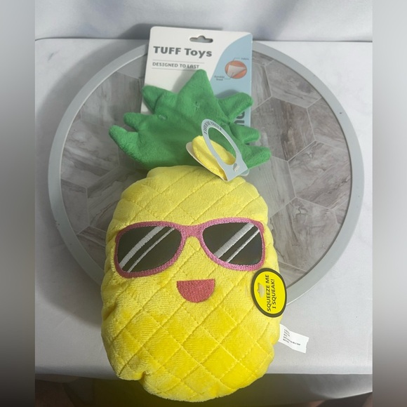 TUFF Toys Pineapple Dog Toy Plush Squeaky Durable Pet Chew Play Toy 12” - Picture 1 of 6